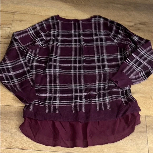 Torrid Purple Plaid Blouse - Picture 6 of 7